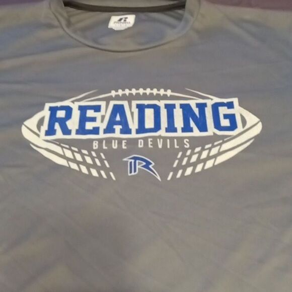 Russell Athletic brand Reading Blue Devils SS Football Jersey/Shirt - Size: L - Picture 1 of 9